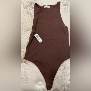 Babaton- Contour 90s bodysuit in rich mocha, size L, tags still on